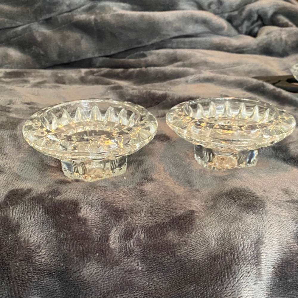 Elegant Clear Glass Candle Holders